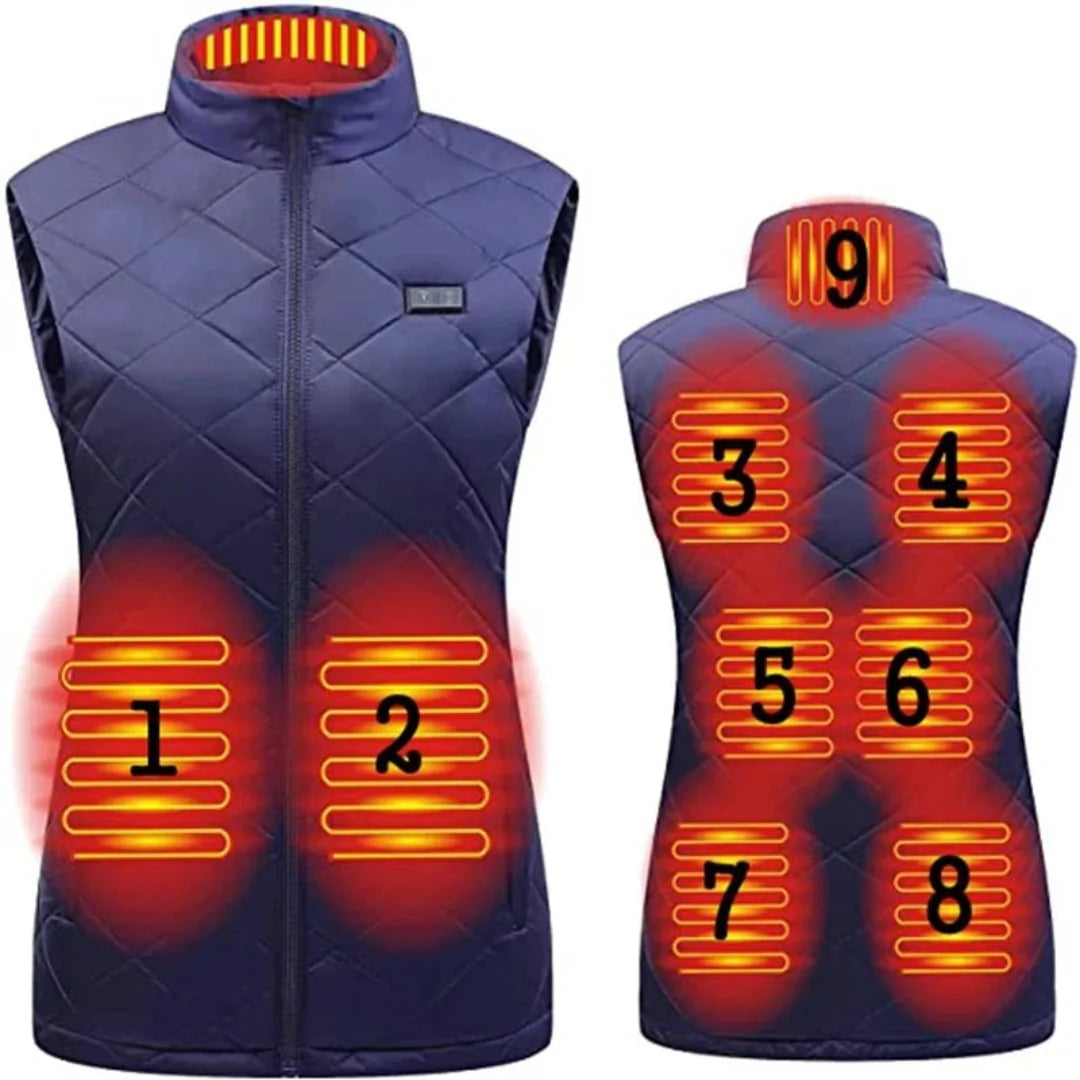 Gilet chauffant femme avec batterie – Veste thermique rechargeable pour temps froid