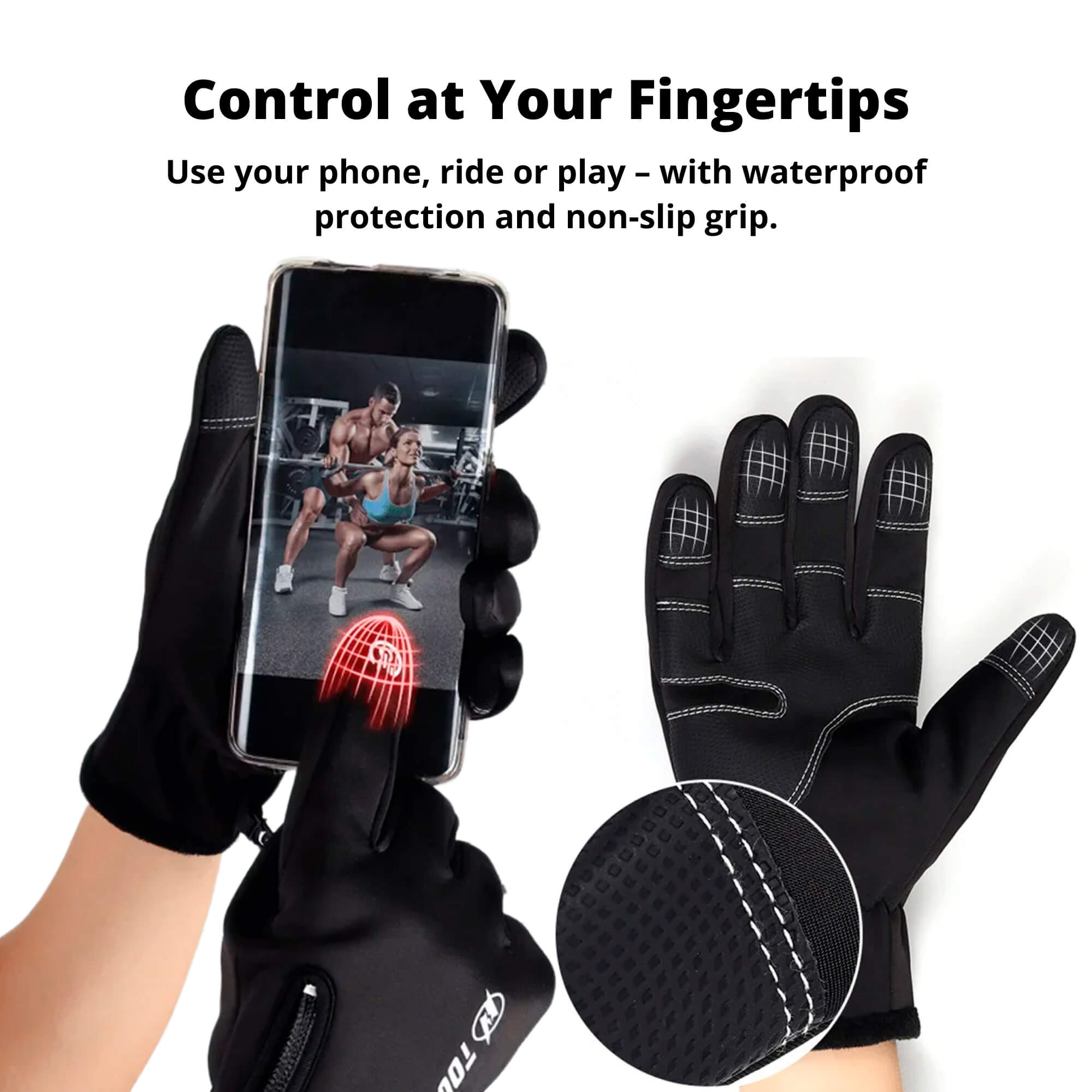 Gants Chauffants Homme | Gants d’Hiver Thermiques Imperméables avec Chauffage & Fonction Tactile