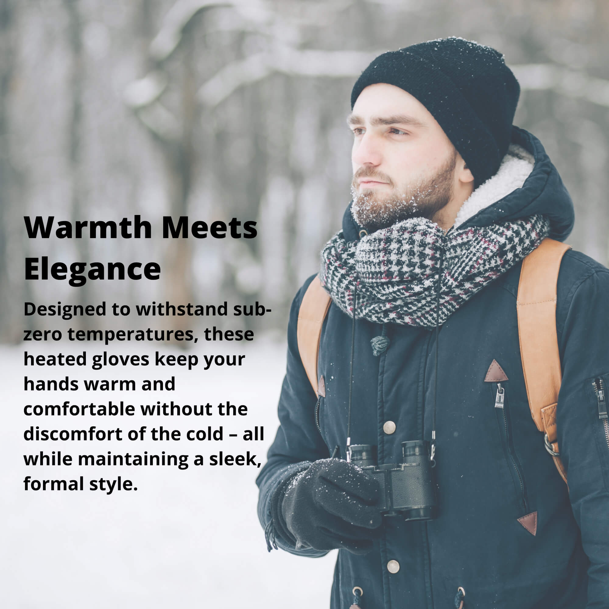 Gants Chauffants Homme | Gants d’Hiver Thermiques Imperméables avec Chauffage & Fonction Tactile