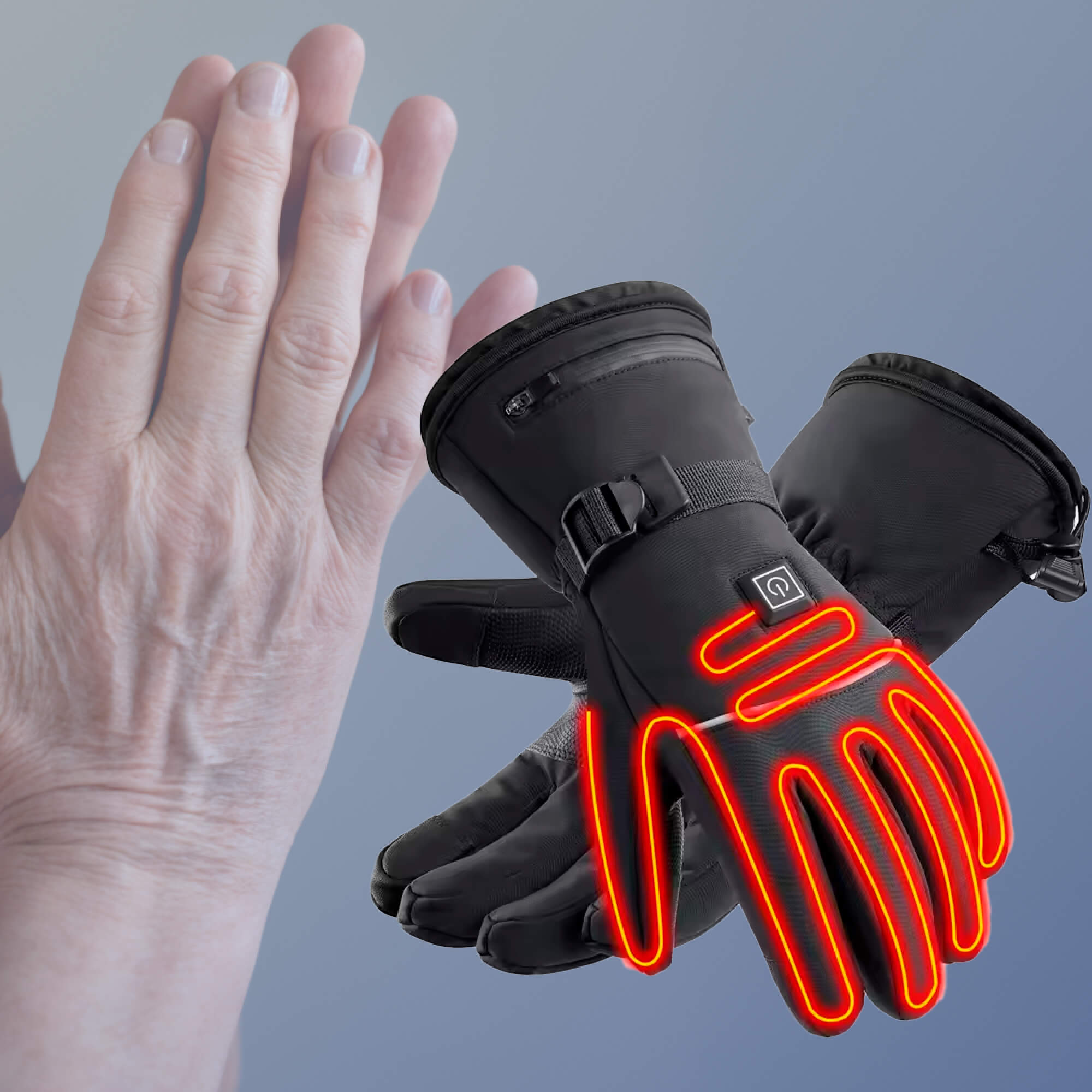 Gants Chauffants pour Raynaud & Arthrite | Gants Thermiques Rechargeables Imperméables avec 3 Niveaux de Chaleur – Soulagement de la Douleur