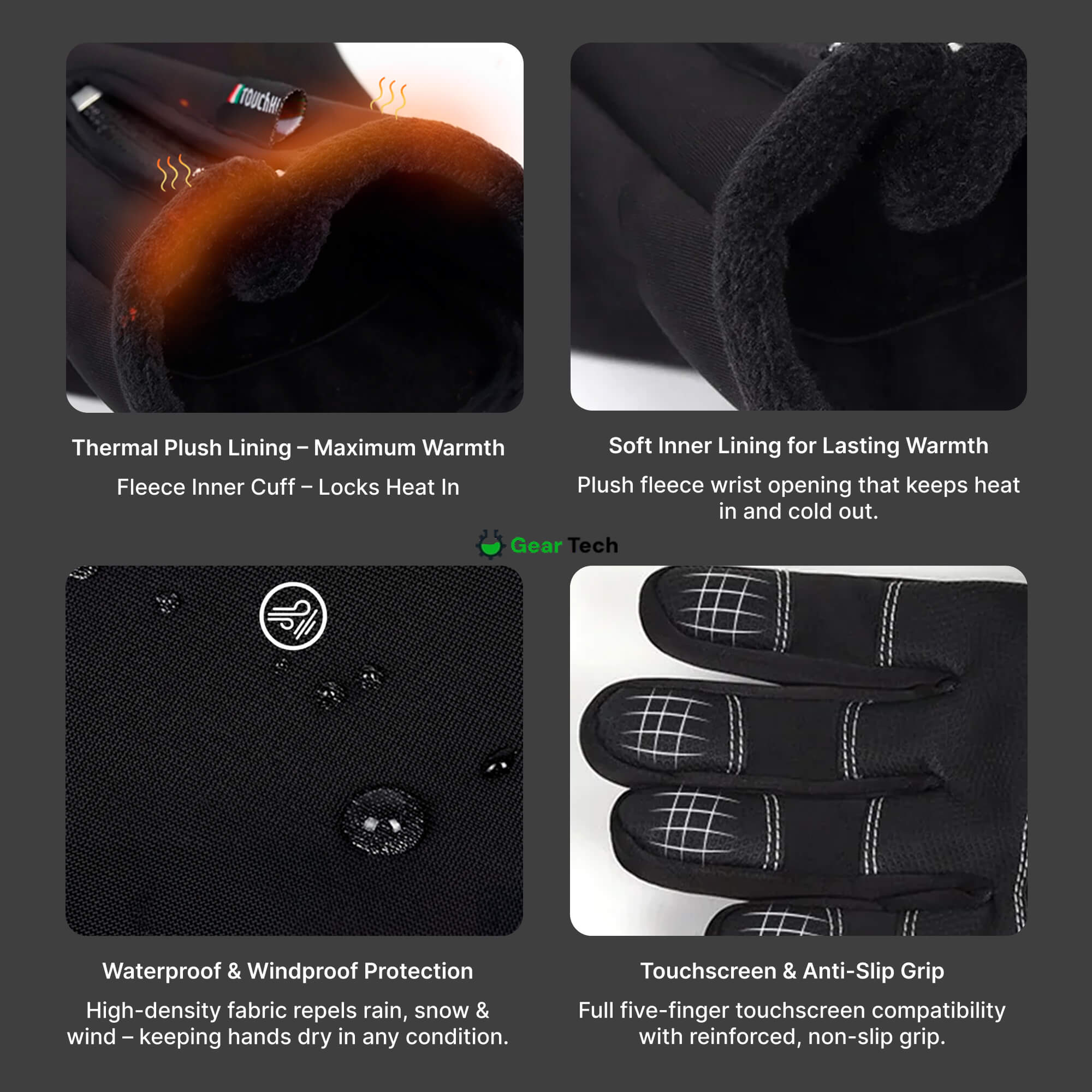 Guanti Riscaldati per Uomini UK – Guanti Invernali Termici Impermeabili con Riscaldamento e Grip Touchscreen