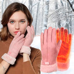 Gants Chauffants Femme | Gants d’Hiver Thermiques Imperméables avec Écran Tactile & Recharge USB
