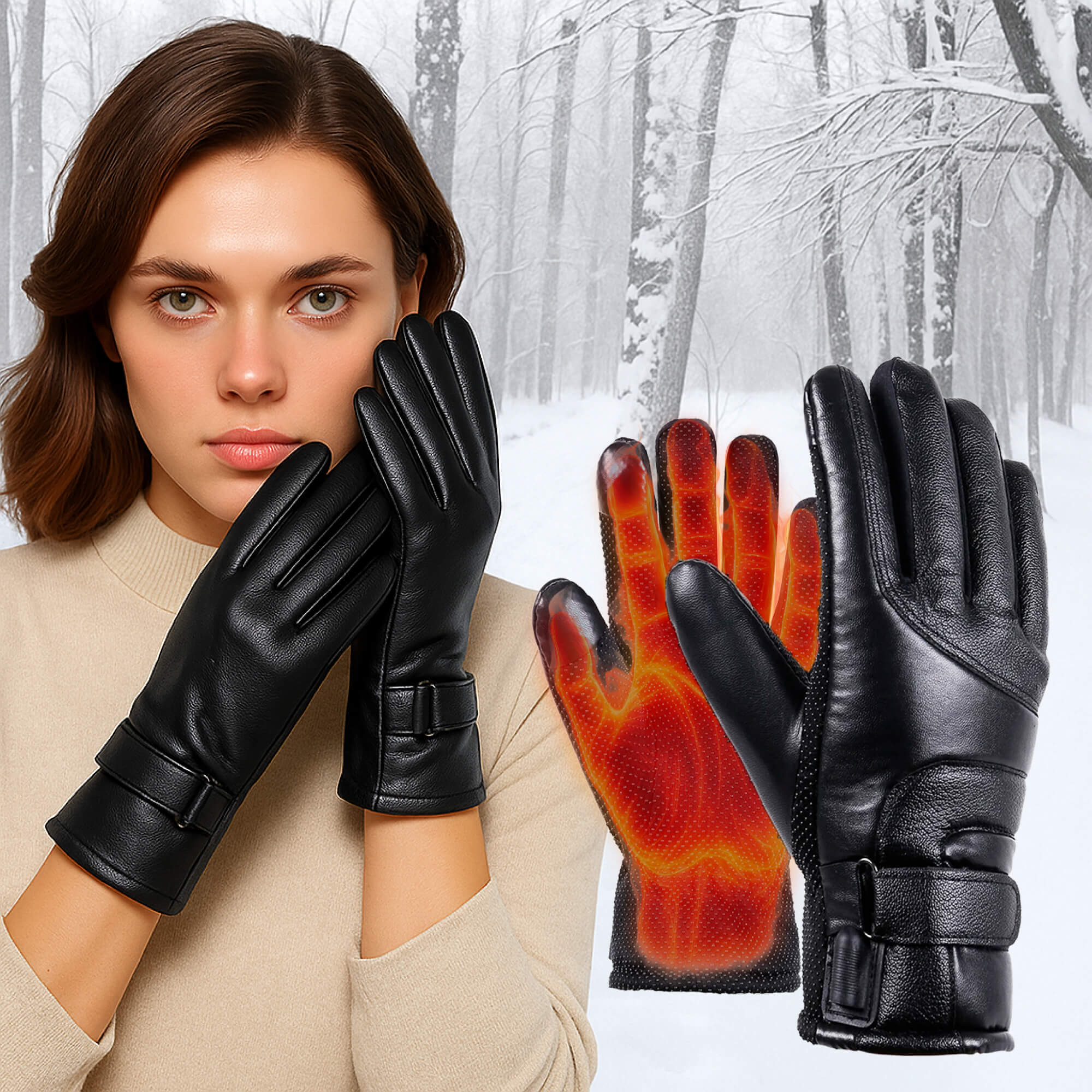 Guanti Riscaldati per Donne UK – Guanti Termici Impermeabili Invernali per Donne con Touch Screen e Design Ricaricabile USB