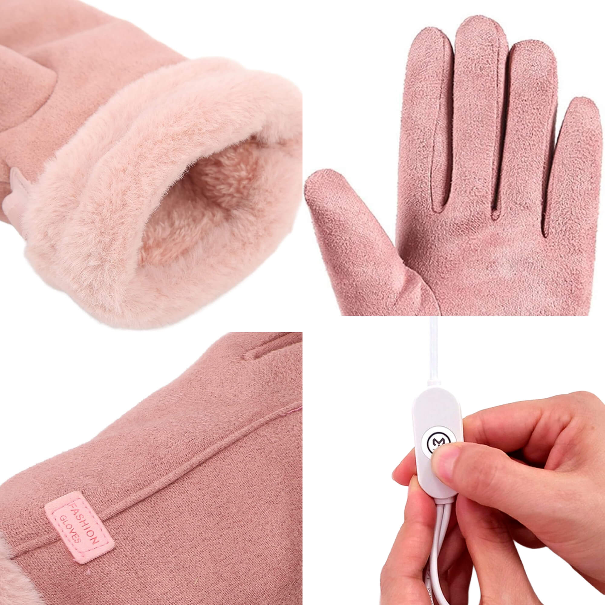 Gants Chauffants Femme | Gants d’Hiver Thermiques Imperméables avec Écran Tactile & Recharge USB