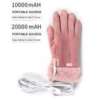 Gants Chauffants Femme | Gants d’Hiver Thermiques Imperméables avec Écran Tactile & Recharge USB