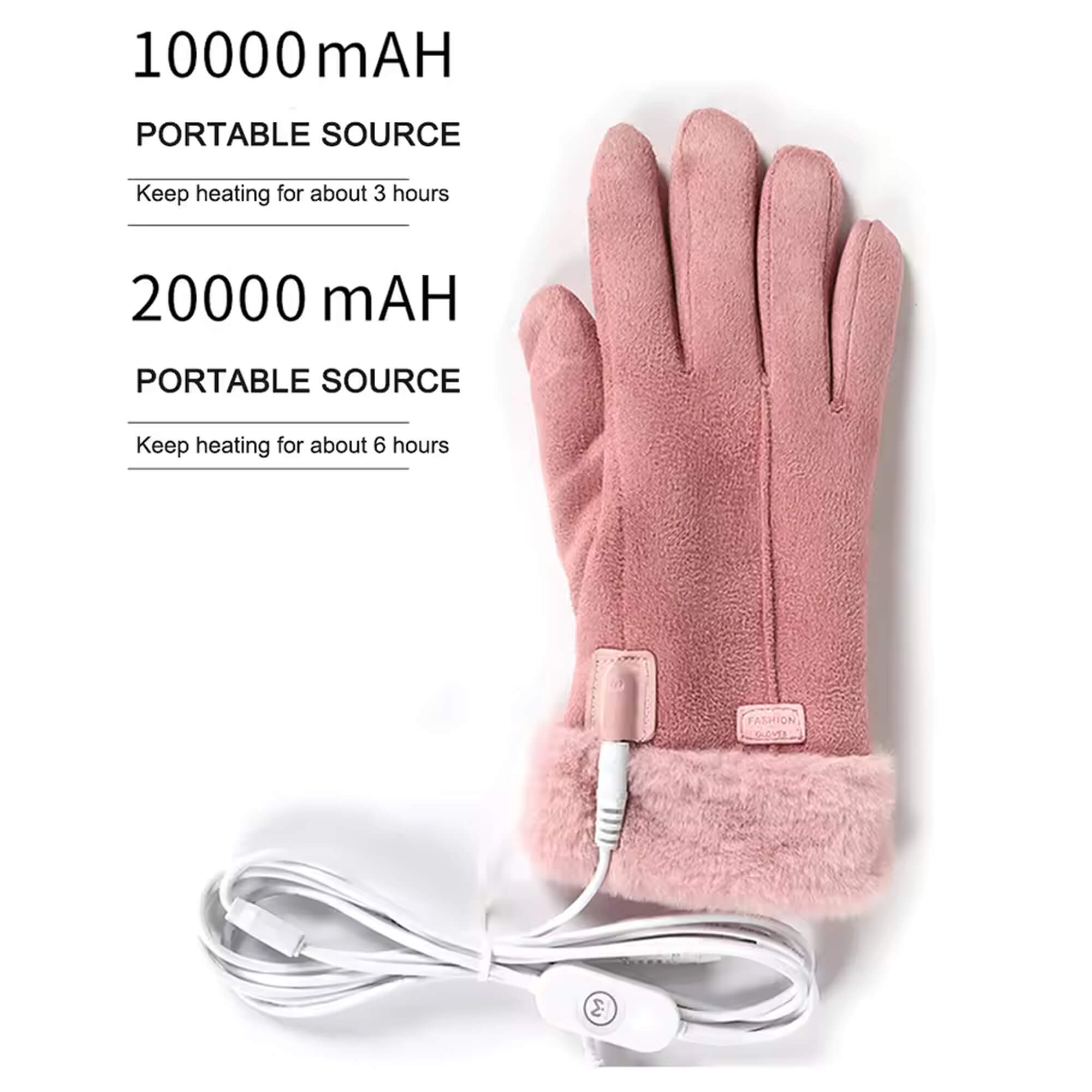 Gants Chauffants Femme | Gants d’Hiver Thermiques Imperméables avec Écran Tactile & Recharge USB