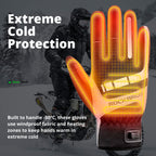 Gants Chauffants Moto | Gants d’Hiver pour Motards avec Protection des Articulations, Essuie-Visière & Écran Tactile