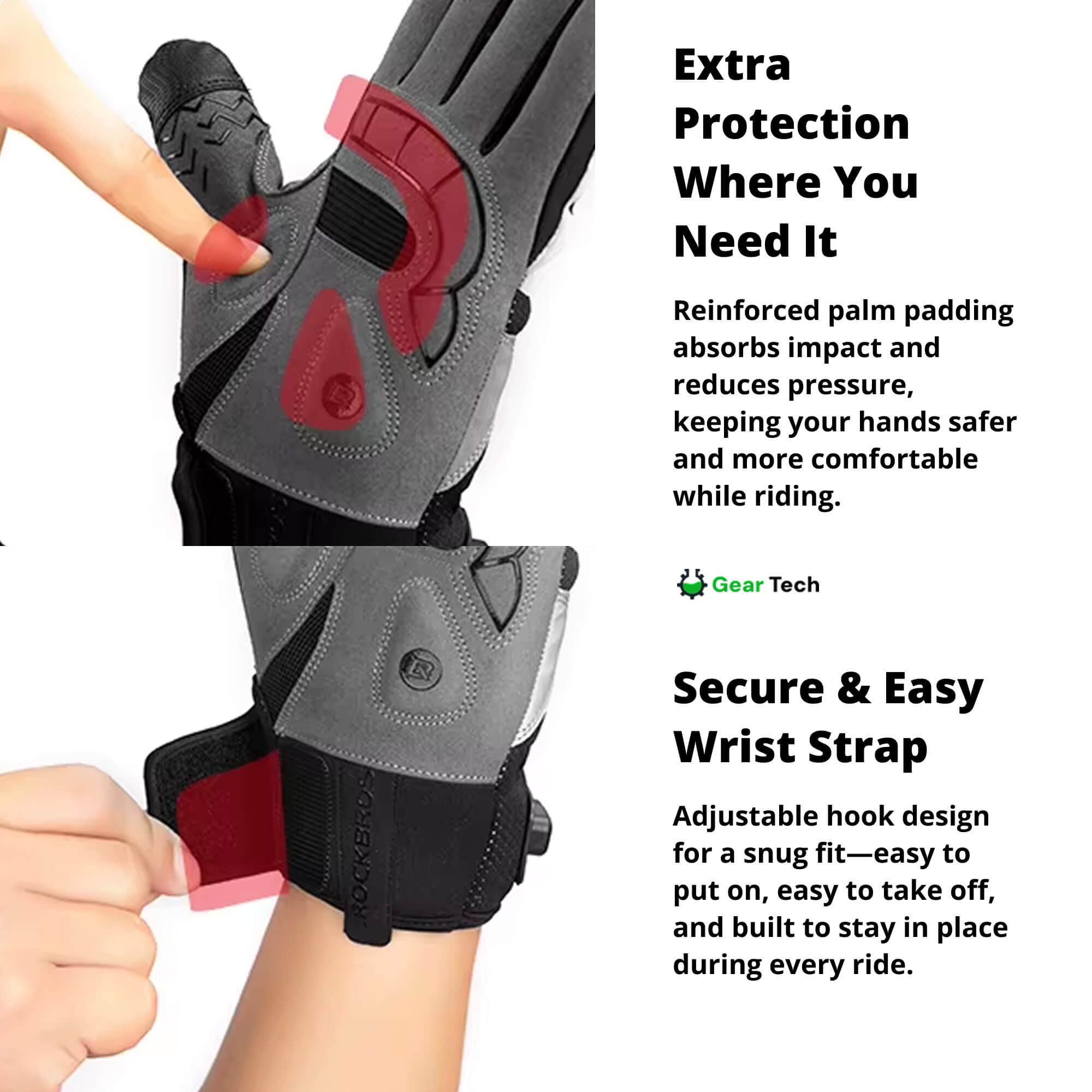 Gants Chauffants Moto | Gants d’Hiver pour Motards avec Protection des Articulations, Essuie-Visière & Écran Tactile