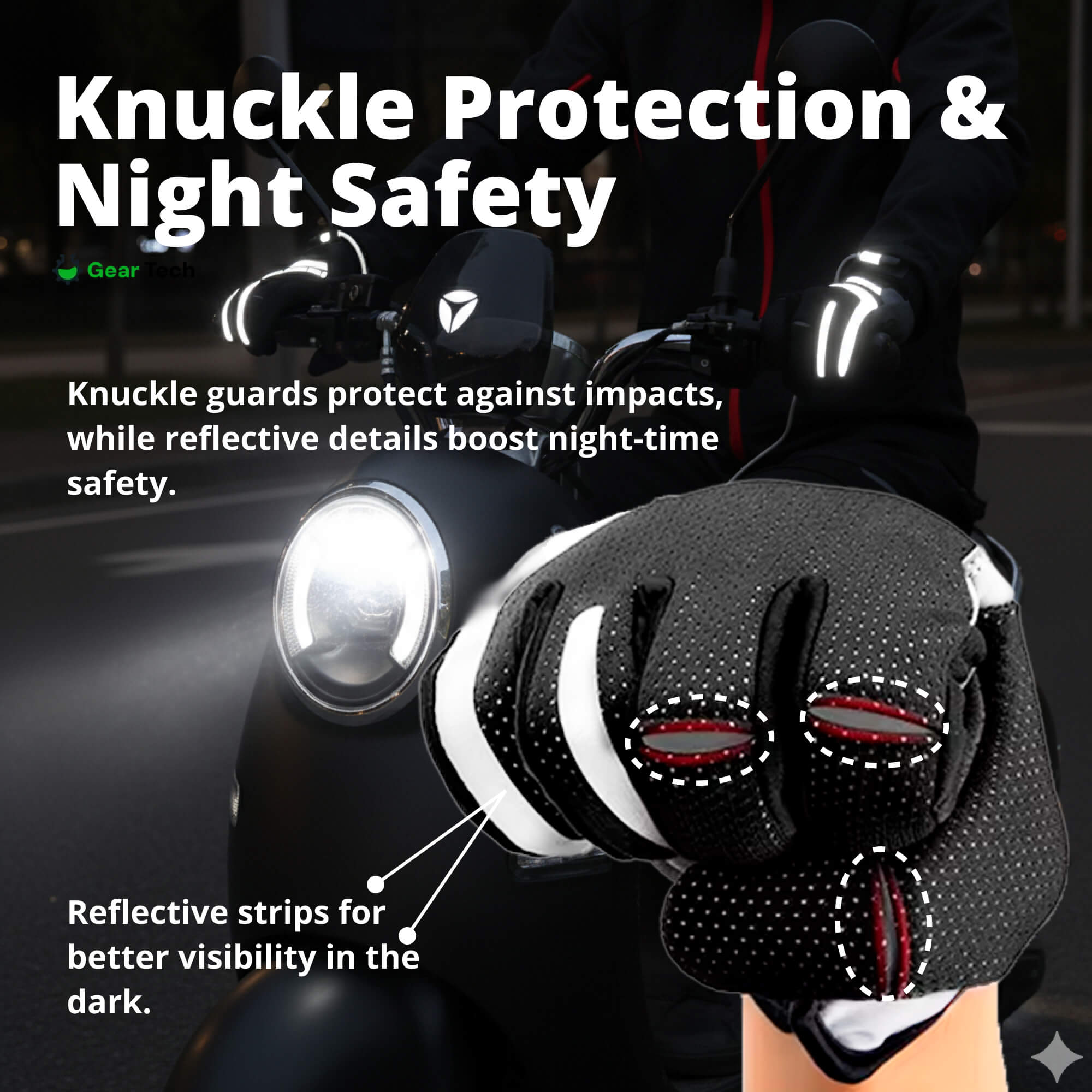 Gants Chauffants Moto | Gants d’Hiver pour Motards avec Protection des Articulations, Essuie-Visière & Écran Tactile