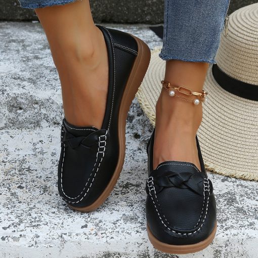 Women Orthopedic Shoes | Soft Leather Slip on Walking Loafers Shoes