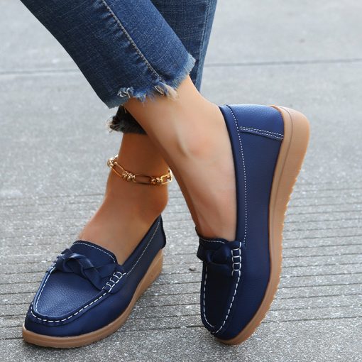Women Orthopedic Shoes | Soft Leather Slip on Walking Loafers Shoes