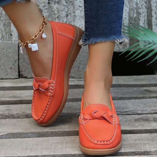 Women Orthopedic Shoes | Soft Leather Slip on Walking Loafers Shoes