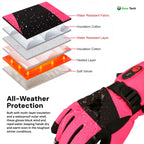 Gants Chauffants Enfant | Gants d’Hiver Imperméables, Coupe-Vent & Rechargeables avec 3 Niveaux de Chaleur