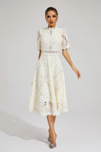 Lace Midi Dress With Sleeves