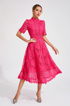 Lace Midi Dress With Sleeves