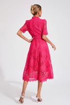 Lace Midi Dress With Sleeves