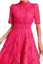 Lace Midi Dress With Sleeves
