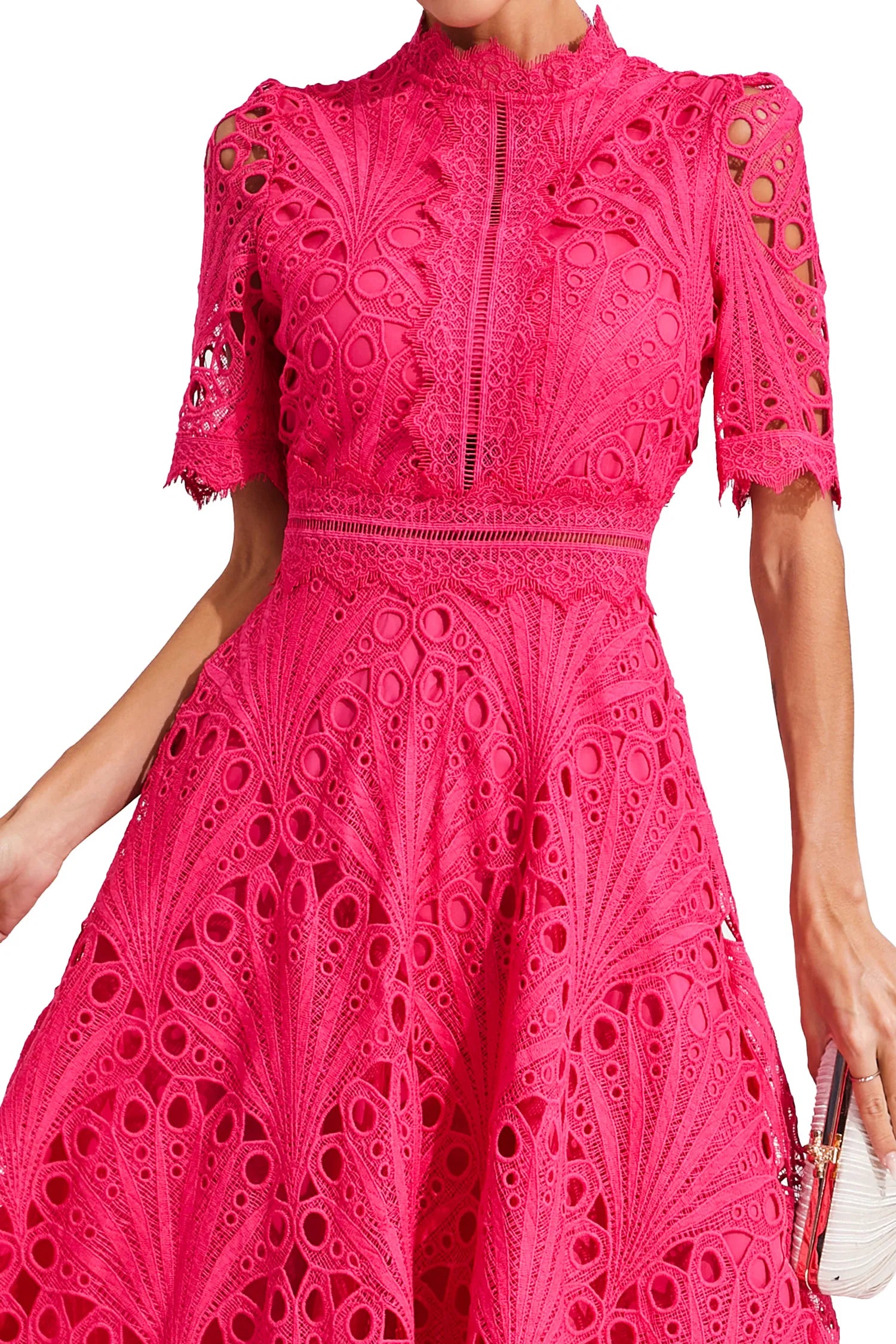 Lace Midi Dress With Sleeves