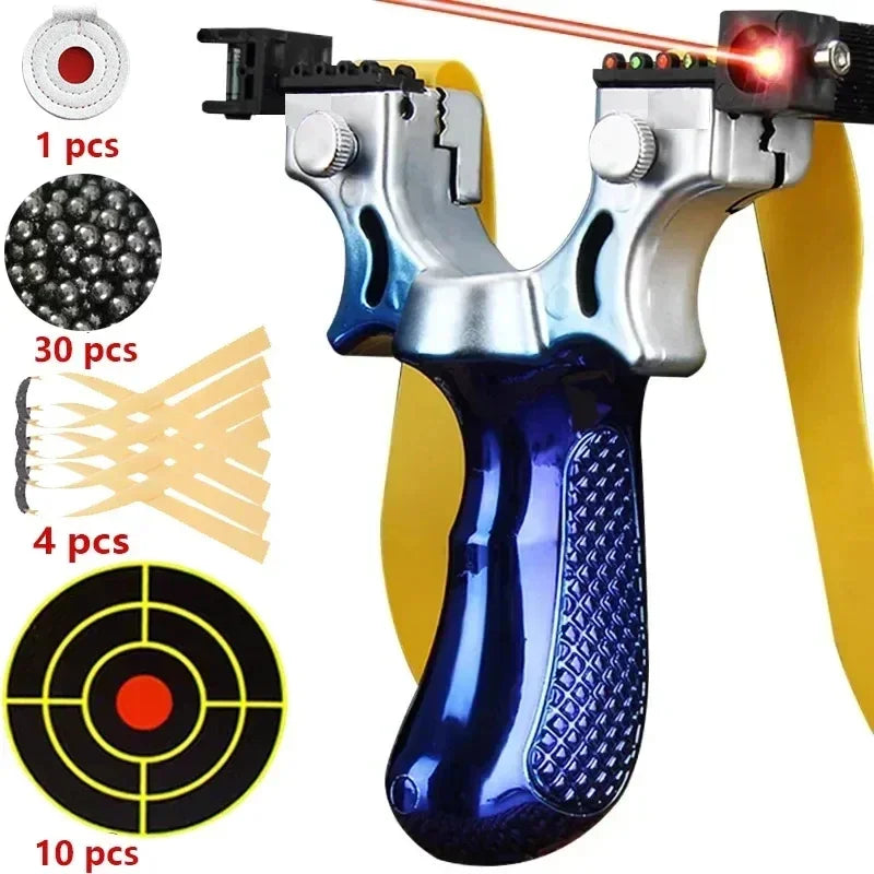 Präzisions Steinschleuder mit Gummi und Laser – Rutschfester Griff für Outdoor Schießen und Jagd
