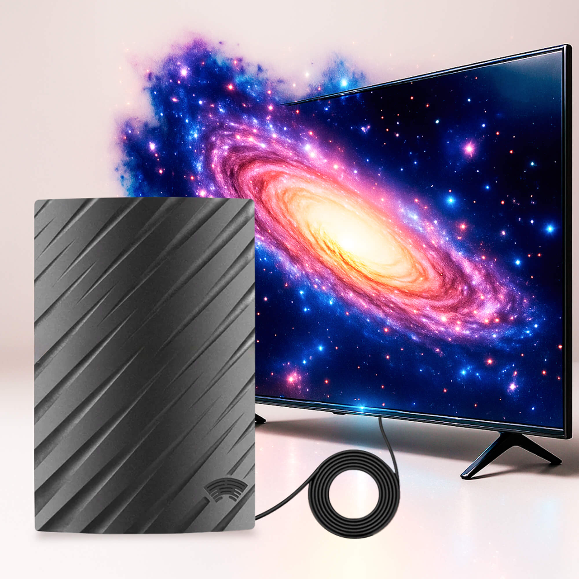 Antenna TV Digitale 4K da Interno a Lunga Portata – Fino a 600 Miglia di Ricezione