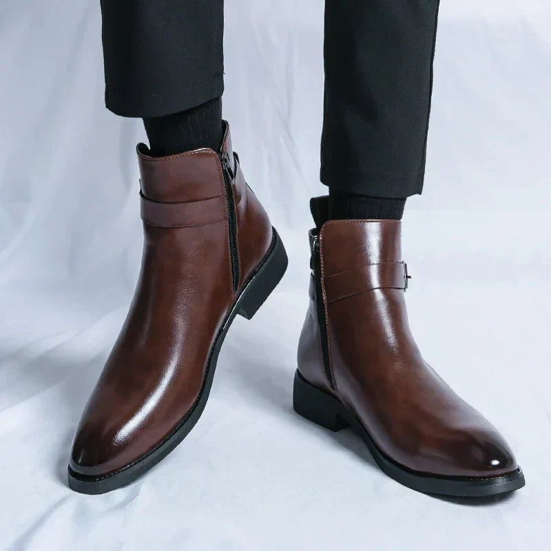 Men’s Classic Chelsea Boots | Side Zipper, Cushioned Support & Ideal for Smart Casual and Everyday Wear