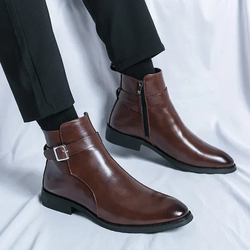 Men’s Classic Chelsea Boots | Side Zipper, Cushioned Support & Ideal for Smart Casual and Everyday Wear