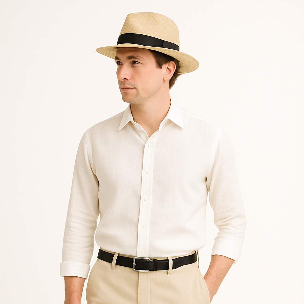 Men’s Handmade Panama Hat | Wide Brim, Classic Crown & Ideal for Spring/Summer Smart Casual Wear