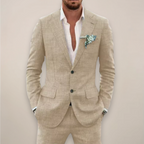 Men's Two-Piece Linen Suit - Single Breasted