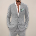 Men's Two-Piece Linen Suit - Single Breasted