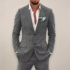 Men's Two-Piece Linen Suit - Single Breasted