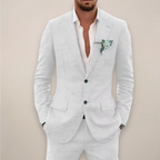 Men's Two-Piece Linen Suit - Single Breasted
