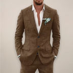 Men's Two-Piece Linen Suit - Single Breasted