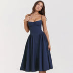 Midi Corset Dress | Adjustable Straps, Fitted Bodice & Flattering Fit for Casual to Formal Occasions