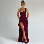 Formal Slip Maxi Dress | Open Back, Comfortable Fit & Ideal for Summer Weddings and Evening Events