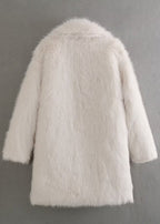 Women’s Off-White Faux-Fur Coat | Soft, Warm & Lightweight Winter Jacket for Daily Wear and Special Occasions