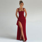 Formal Slip Maxi Dress | Open Back, Comfortable Fit & Ideal for Summer Weddings and Evening Events