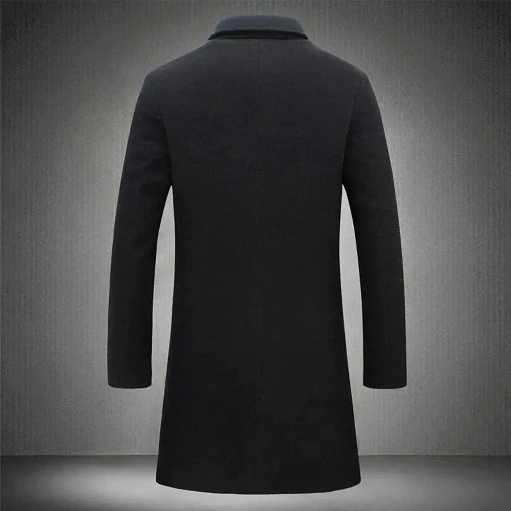 Durable Fabric Blend Overcoat | Tailored Fit, Lined Interior & Mid-Thigh Length for Cold Weather Protection