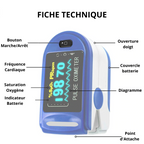 Oxymètre de pouls doigt numérique – appareil pour mesurer oxygène et fréquence cardiaque précis