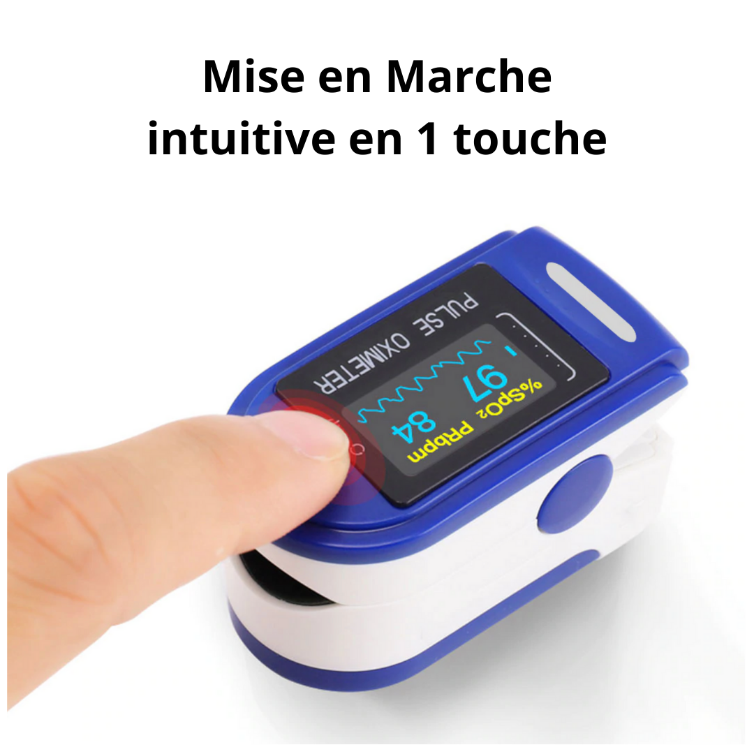Oxymètre de pouls doigt numérique – appareil pour mesurer oxygène et fréquence cardiaque précis