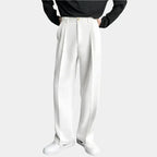 Wide Leg Suit Trousers Men - Relaxed Fit