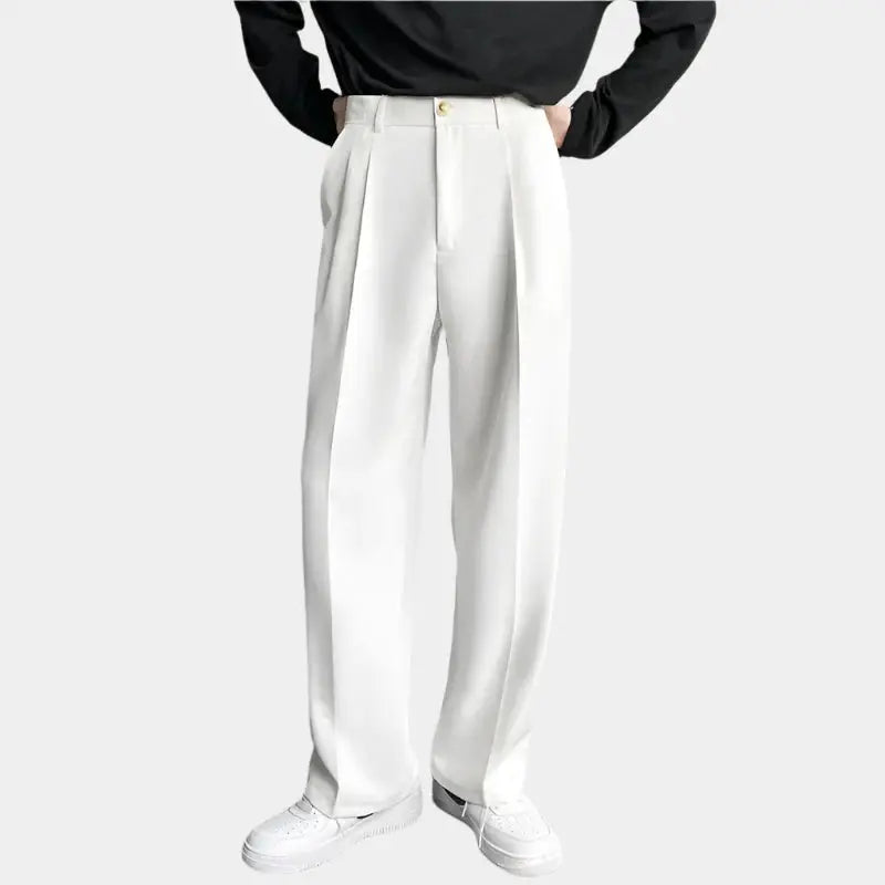 Wide Leg Suit Trousers Men - Relaxed Fit