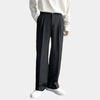 Wide Leg Suit Trousers Men - Relaxed Fit
