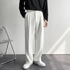 Wide Leg Suit Trousers Men - Relaxed Fit