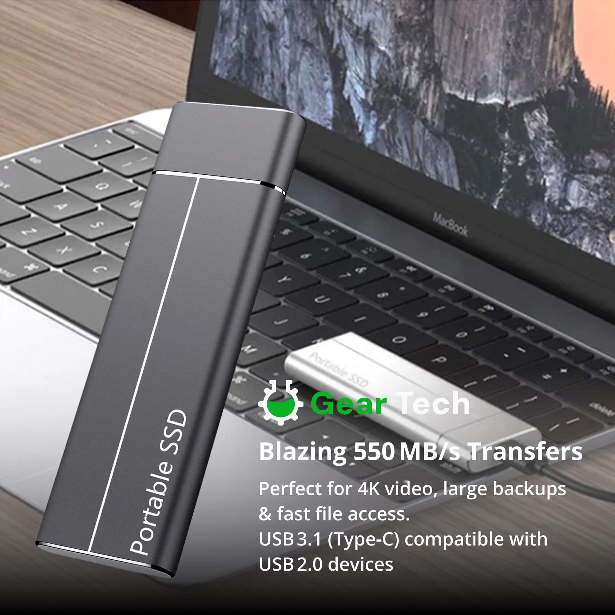 SSD Portatile 5TB – Hard Disk Esterno ad Alta Capacità con Velocità di Trasferimento Ultra Rapide