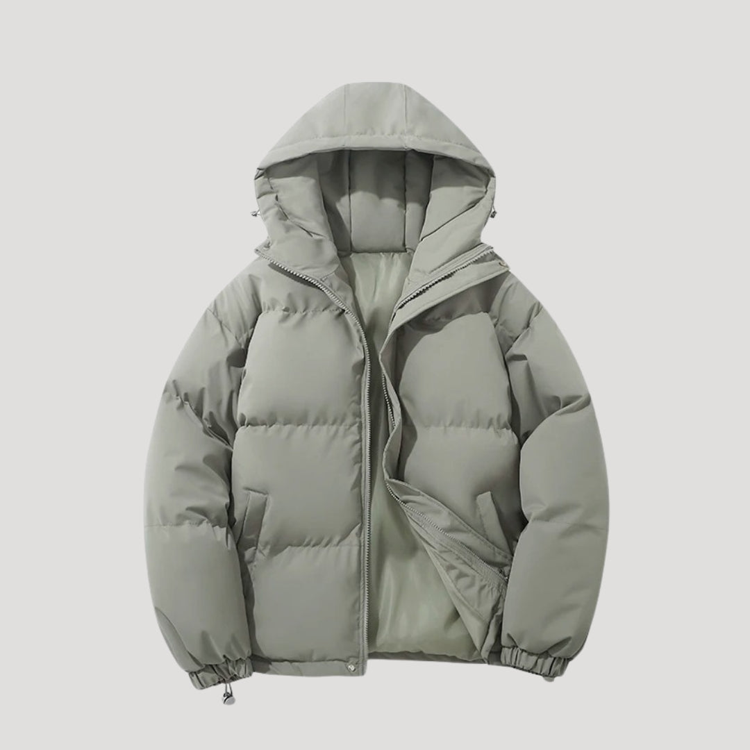 Puffer Jacket - Insulated Hood And Wind Resistant Warmth