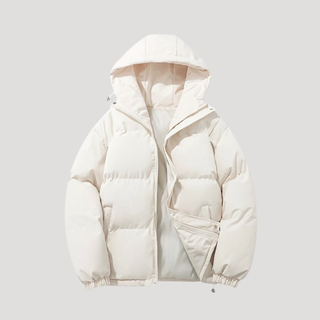 Puffer Jacket - Insulated Hood And Wind Resistant Warmth