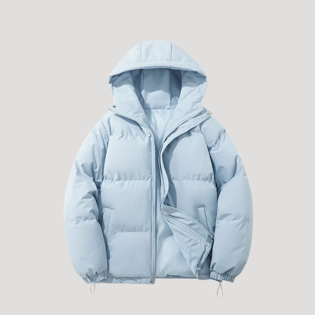 Puffer Jacket - Insulated Hood And Wind Resistant Warmth