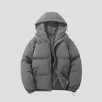 Puffer Jacket - Insulated Hood And Wind Resistant Warmth