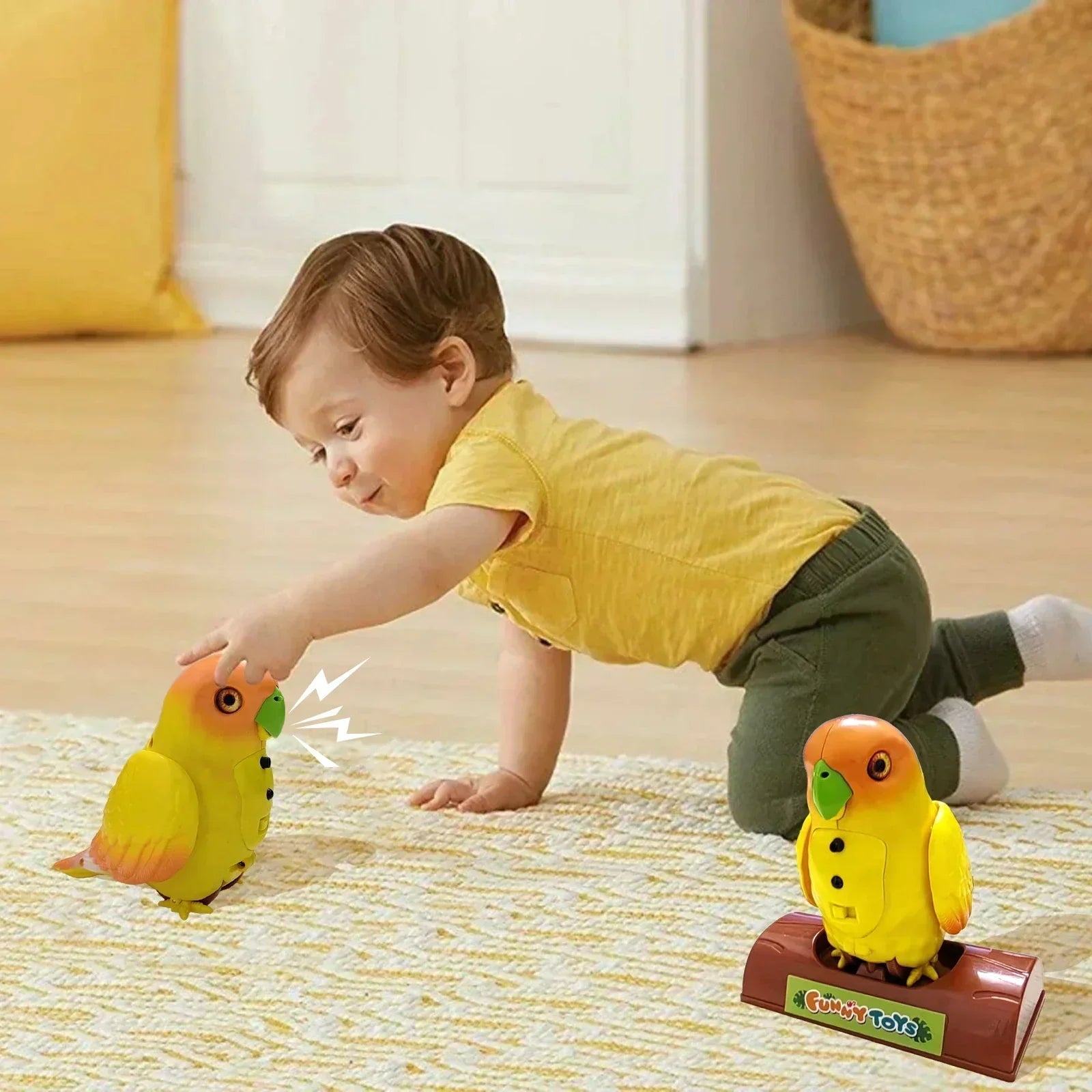 Papagei Sprechen Spielzeug – Interaktiver sprechender Papagei für Kinder, wiederholt Stimmen & bewegt sich