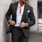 Men's Linen Wedding Suit 2-Piece Set | Single Breasted, Breathable Fabric & Tailored Fit